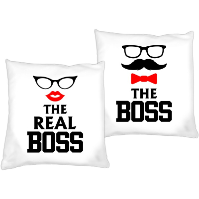 Poduszki dla par zakochanych The boss The real boss